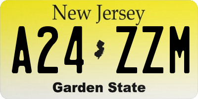 NJ license plate A24ZZM