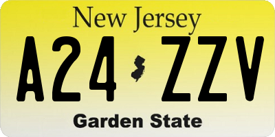 NJ license plate A24ZZV