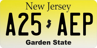 NJ license plate A25AEP