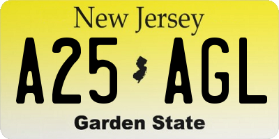NJ license plate A25AGL