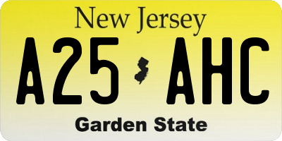 NJ license plate A25AHC