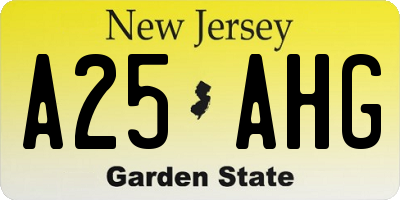 NJ license plate A25AHG