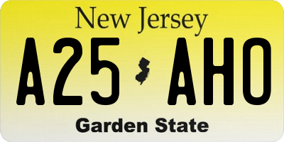 NJ license plate A25AHO