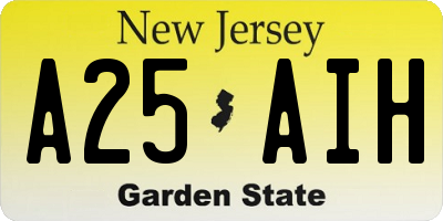 NJ license plate A25AIH
