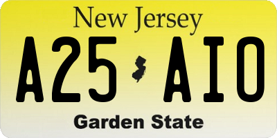NJ license plate A25AIO