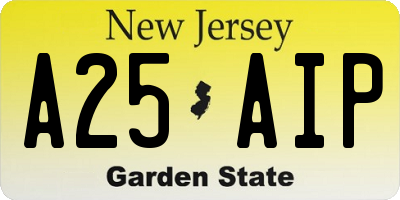 NJ license plate A25AIP