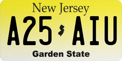 NJ license plate A25AIU