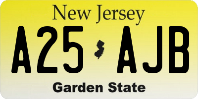 NJ license plate A25AJB