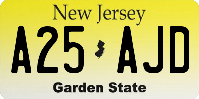 NJ license plate A25AJD