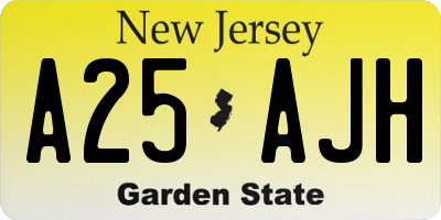 NJ license plate A25AJH