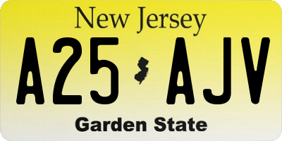 NJ license plate A25AJV