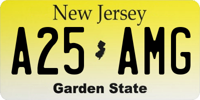 NJ license plate A25AMG