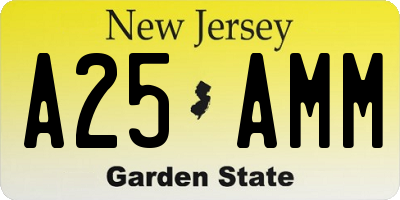 NJ license plate A25AMM