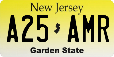 NJ license plate A25AMR