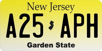 NJ license plate A25APH