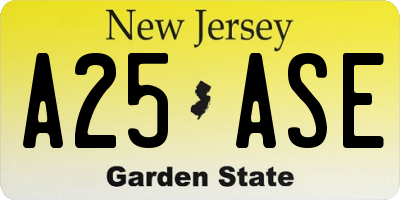 NJ license plate A25ASE