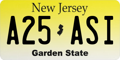 NJ license plate A25ASI