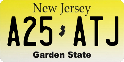 NJ license plate A25ATJ