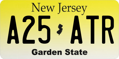 NJ license plate A25ATR