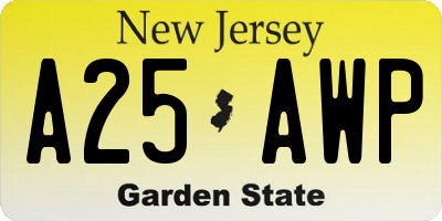 NJ license plate A25AWP