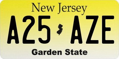 NJ license plate A25AZE