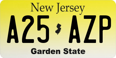 NJ license plate A25AZP
