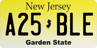 NJ license plate A25BLE