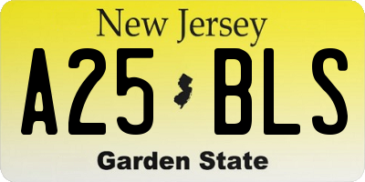 NJ license plate A25BLS