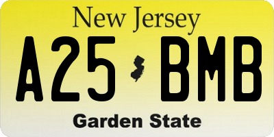 NJ license plate A25BMB