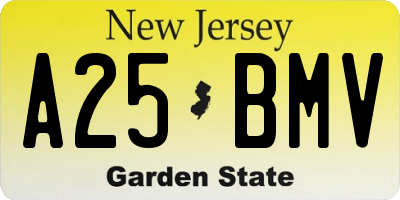 NJ license plate A25BMV