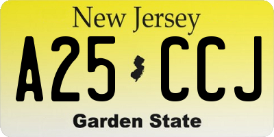 NJ license plate A25CCJ