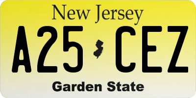 NJ license plate A25CEZ
