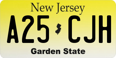 NJ license plate A25CJH