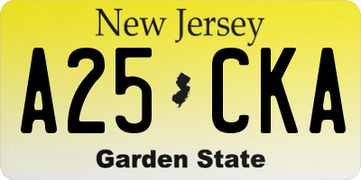NJ license plate A25CKA
