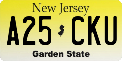 NJ license plate A25CKU