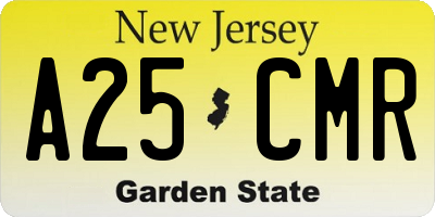 NJ license plate A25CMR