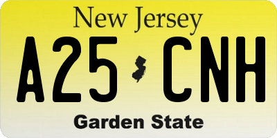 NJ license plate A25CNH