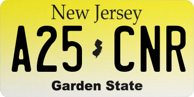NJ license plate A25CNR
