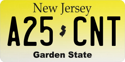 NJ license plate A25CNT