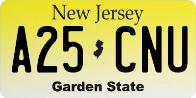 NJ license plate A25CNU