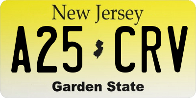 NJ license plate A25CRV