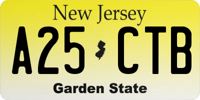NJ license plate A25CTB