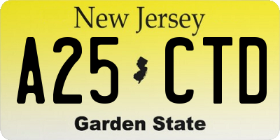 NJ license plate A25CTD