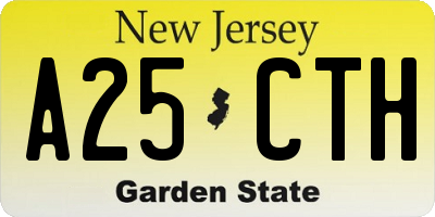 NJ license plate A25CTH