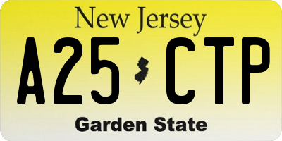 NJ license plate A25CTP