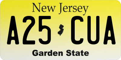 NJ license plate A25CUA