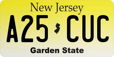 NJ license plate A25CUC