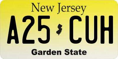NJ license plate A25CUH