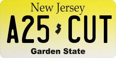 NJ license plate A25CUT
