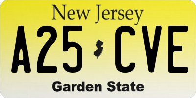 NJ license plate A25CVE